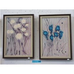 2 Framed abstract wall art