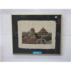 Egyptian themed paint on papyrus