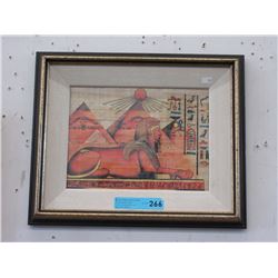 Framed Egyptian print on linen