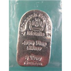 2 Troy Oz. - Tombstone Shape .999 Silver Loaf Bar