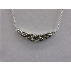 Black Diamond-set Frontal Twist-Style Necklace
