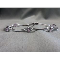 Amethyst & Sterling Silver Bracelet - New