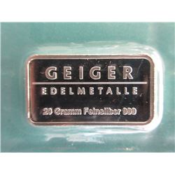 20 Gram German Mint .999 Silver Art Bar
