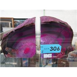 Pair of Brazilian agate bookends