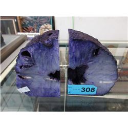 Pair of Brazilian agate bookends