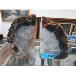 Brazilian agate bookends
