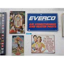 Everco metal advertising sign & more