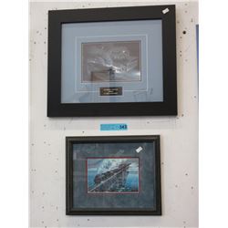 2 Framed train prints