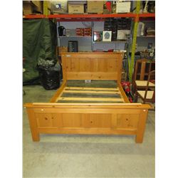 Queen size pine bed frame - used