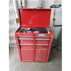 Metal tool box & contents - used