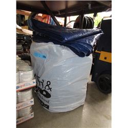 1 Bag & 3 loose poly tarps - used