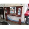 Image 1 : Double size wood headboard with storage - used