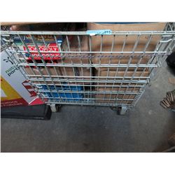 Industrial rolling wire cart on casters