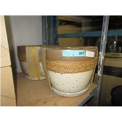 2 New plant pot sets with drip trays