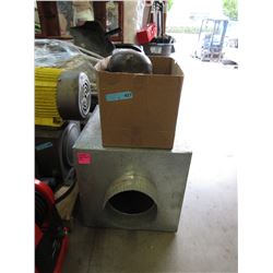Cased squirrel fan & welding helmet - used