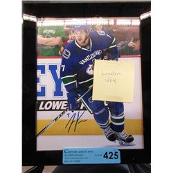 Autographed  - Linden Vey framed hockey photo