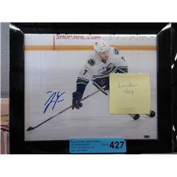 Autographed - Linden Vey framed hockey photo