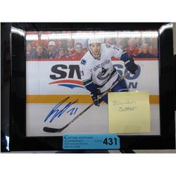 Autographed - Brandon Sutter framed hockey photo