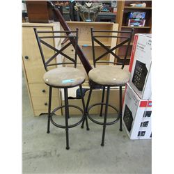 Pair of 30" tall swivel stools - used