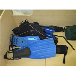 Scuba fins & wet suit - used