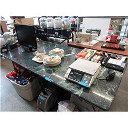 Green marble slab table - used