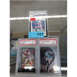3 Graded MLB baseball cards