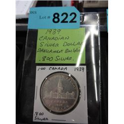 1939 Canadian Silver Dollar Coin