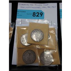 5 Canadian Silver .50 cent coins