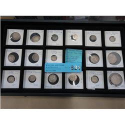 17 Silver foreign coins 1816 to 1945