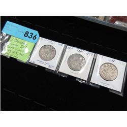 3 Canadian Silver .50 cent coins