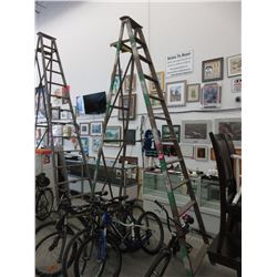 12 Foot wood step ladder - used