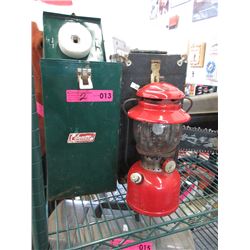 Vintage Coleman lantern & wood box
