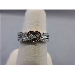 1/4 CT White Diamond Bead Set Twist Ring