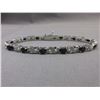 Image 1 : Blue Sapphire & Diamond Tennis Bracelet