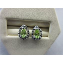 New - 1/2 CT Peridot & Diamond Earrings