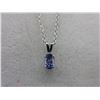 Image 1 : .55 CT Oval Cut Tanzanite Necklace & Chain