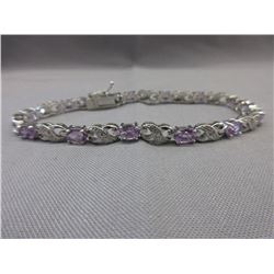 6+ CT Amethyst & Diamond Tennis Bracelet