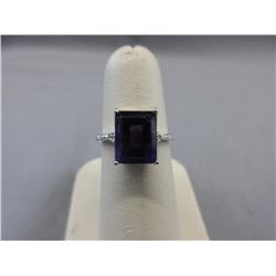 3 CT Emerald Cut Amethyst Solitaire Ring