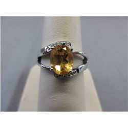 1.75 CT Oval Citrine Dinner Ring