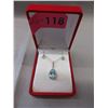 Image 2 : Blue Topaz & Diamond Necklace & Earrings Set