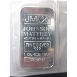 .999 Fine Silver "C Series" "Johnson Matthey" Bar