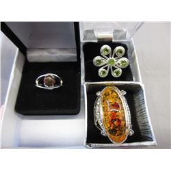 3 Estate Gemstone Rings