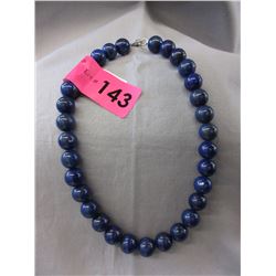 471 CTW Round Lapis Gemstone Necklace