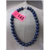 Image 1 : 471 CTW Round Lapis Gemstone Necklace