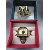 Image 1 : 2 Solid Bronze Biker Skull Rings