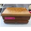 Image 1 : Solid Wooden Jewelry Box & Contents