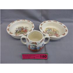 3 Royal Doulton "Bunnykins" dishes