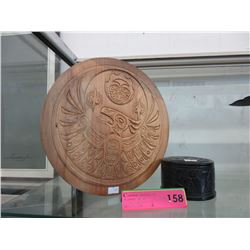 2 Carved "First Nations" lidded bowls