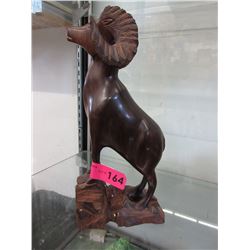 Carved wood Ram statue