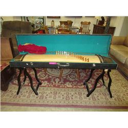 Vintage wood Zither in case
